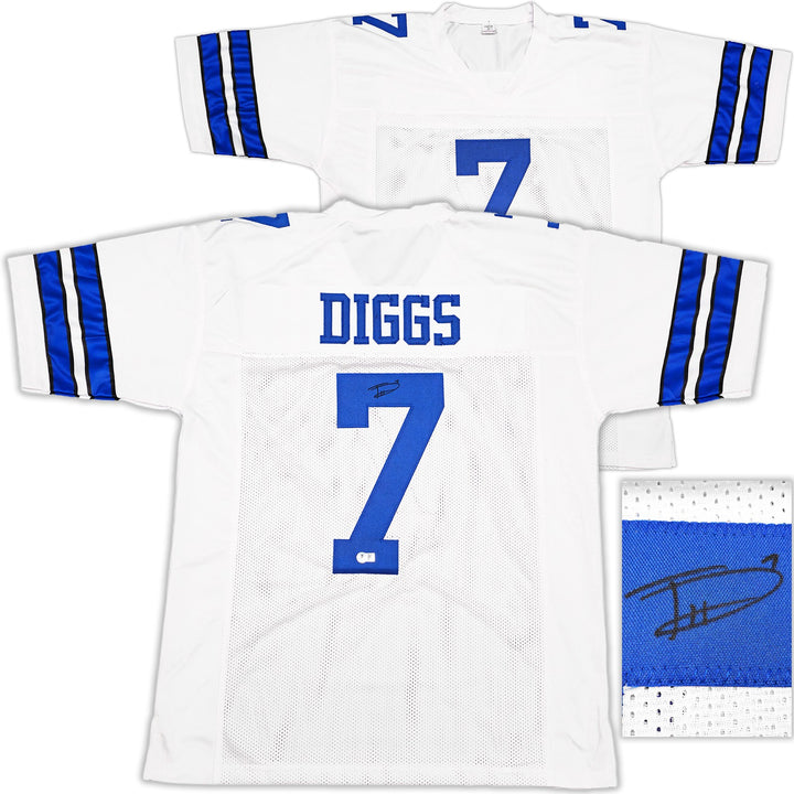 Dallas Cowboys Trevon Diggs Autographed Signed White Jersey Beckett
