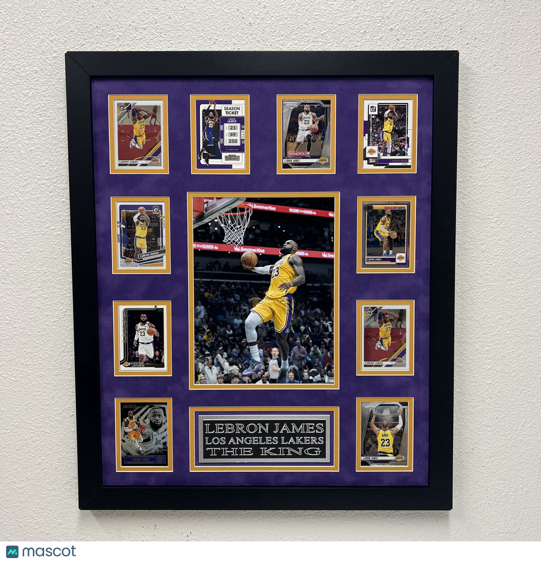 Lebron James 10-Card Custom Display Frame Los Angeles Lakers