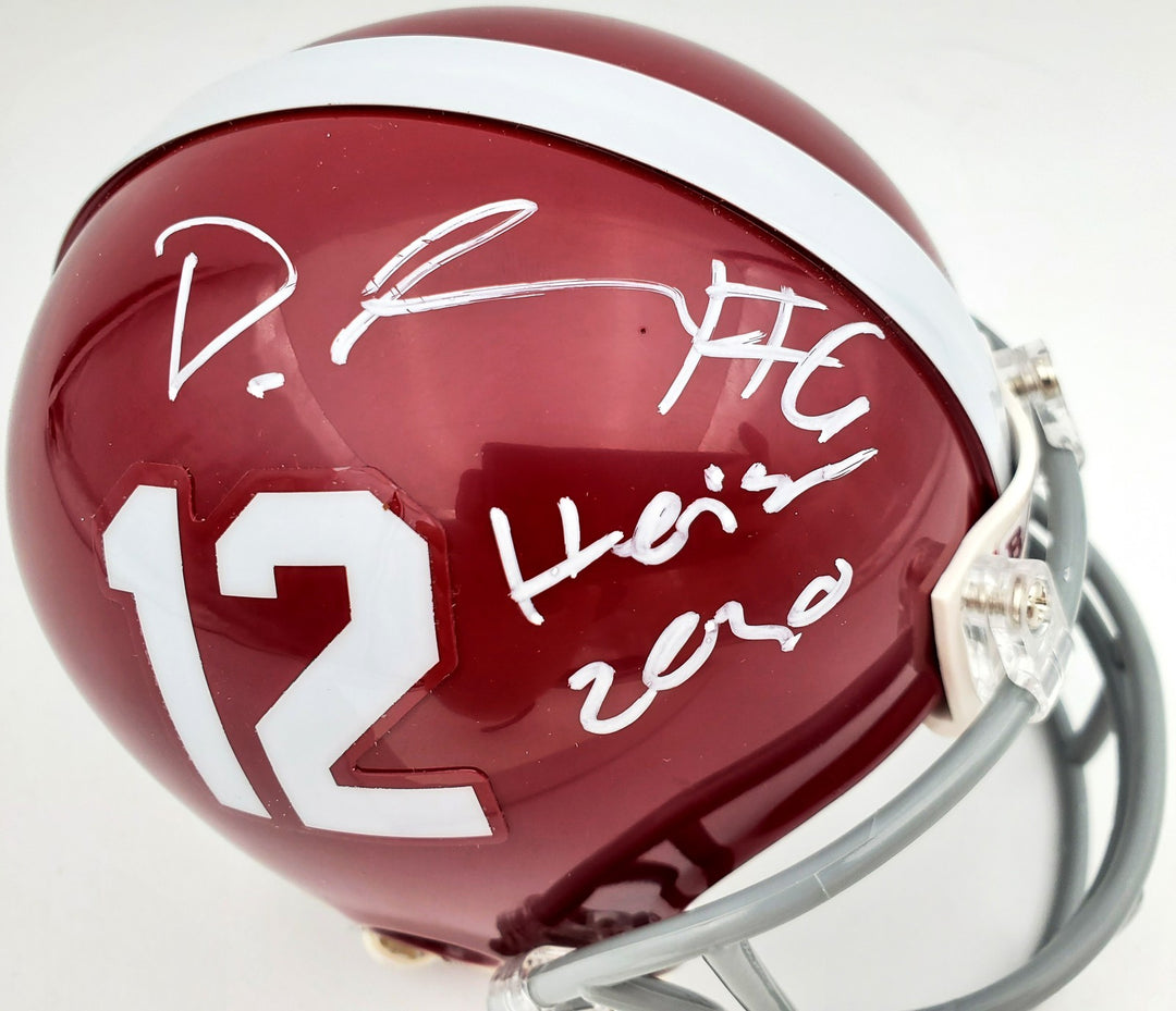 Devonta Smith Signed Alabama Crimson Tide Mini Helmet "Heisman 2020" Beckett BAS