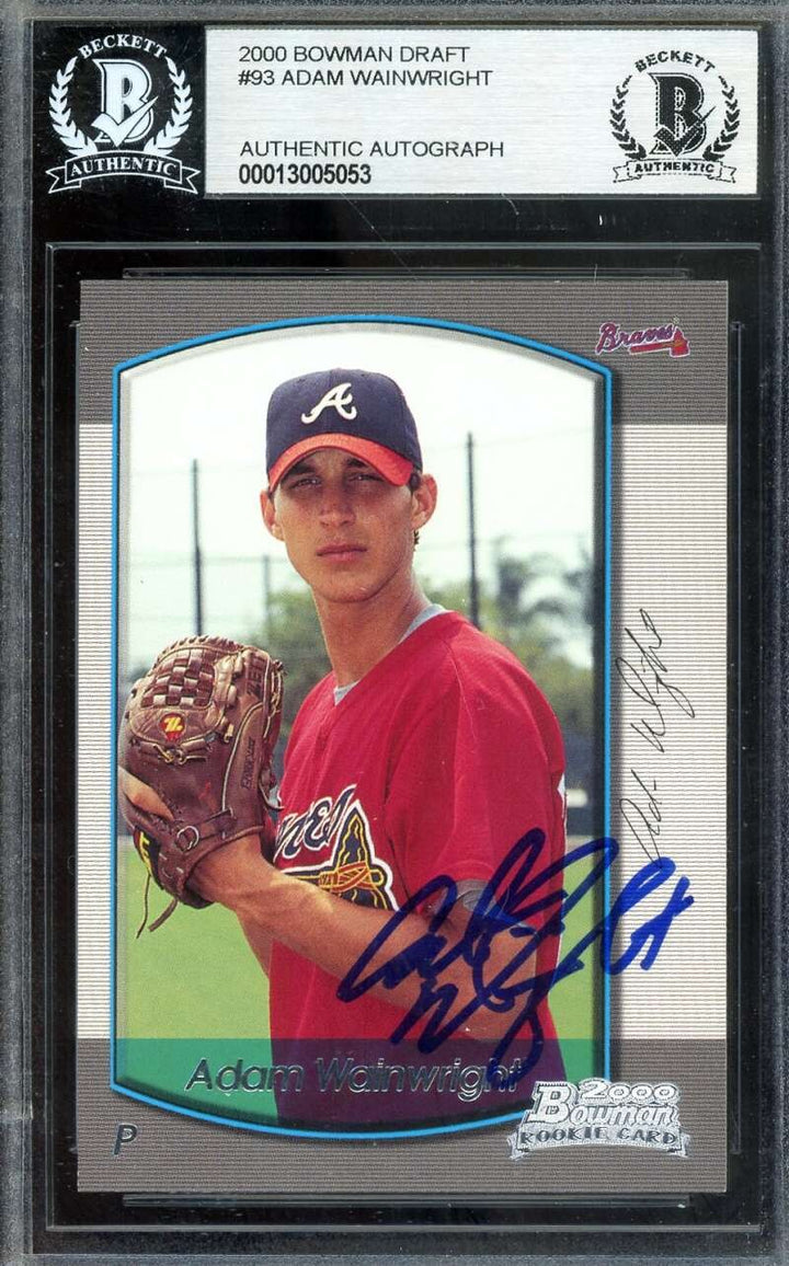 Adam Wainwright Beckett BAS Signed 2000 Bowman Draft Rookie Autograph