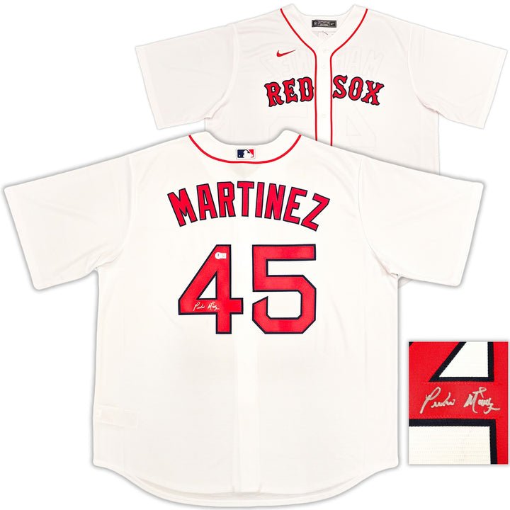 Boston Red Sox Pedro Martinez Auto Signed White Nike Jersey Size XXL Beckett Wit