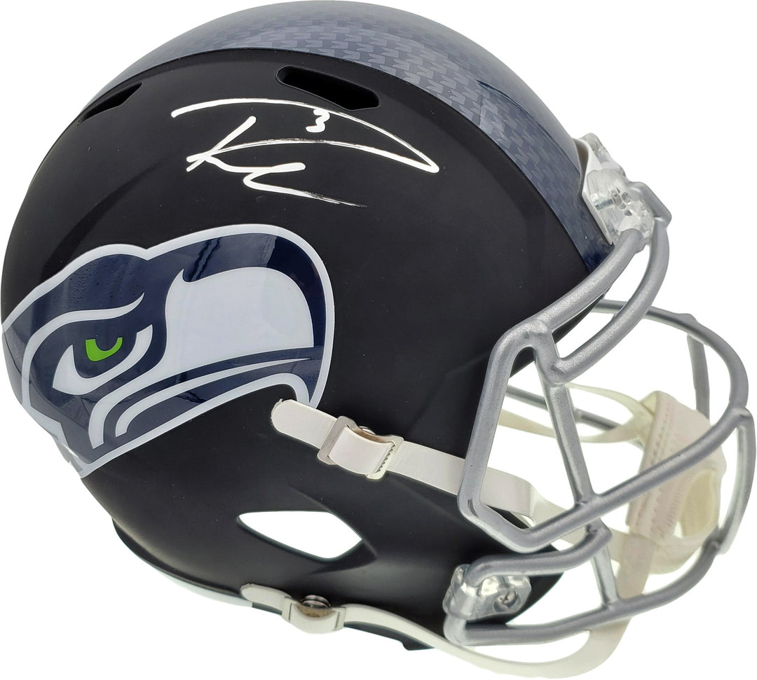 Russell Wilson Signed Seahawks Matte Black Speed Full Size Replica Helmet In