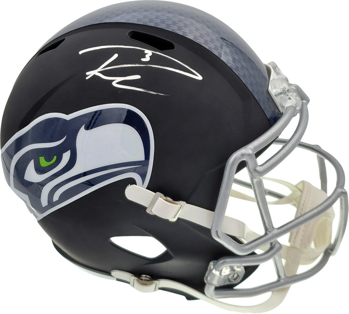 Russell Wilson Signed Seahawks Matte Black Speed Full Size Replica Helmet In