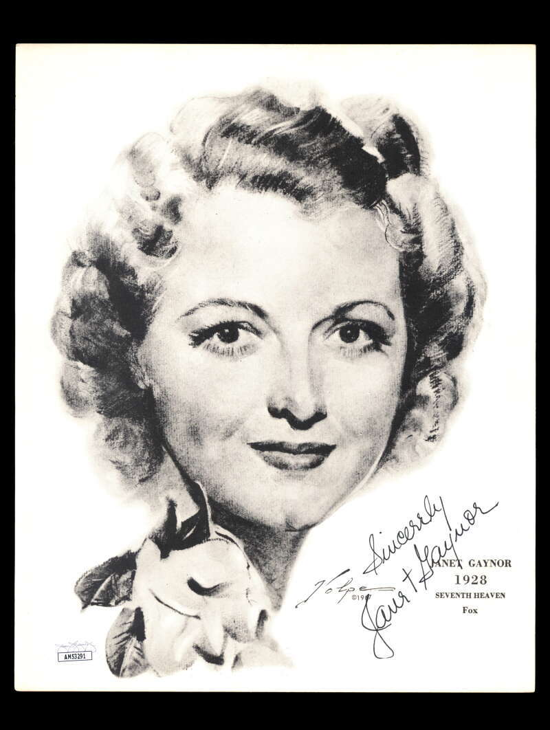 Janet Gaynor JSA Coa Signed 8x10 Volpe Litho Photo Autograph
