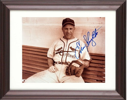 Enos Slaughter signed St. Louis Cardinals MLB 8x10 Photo dings Framed- COA (HOF)