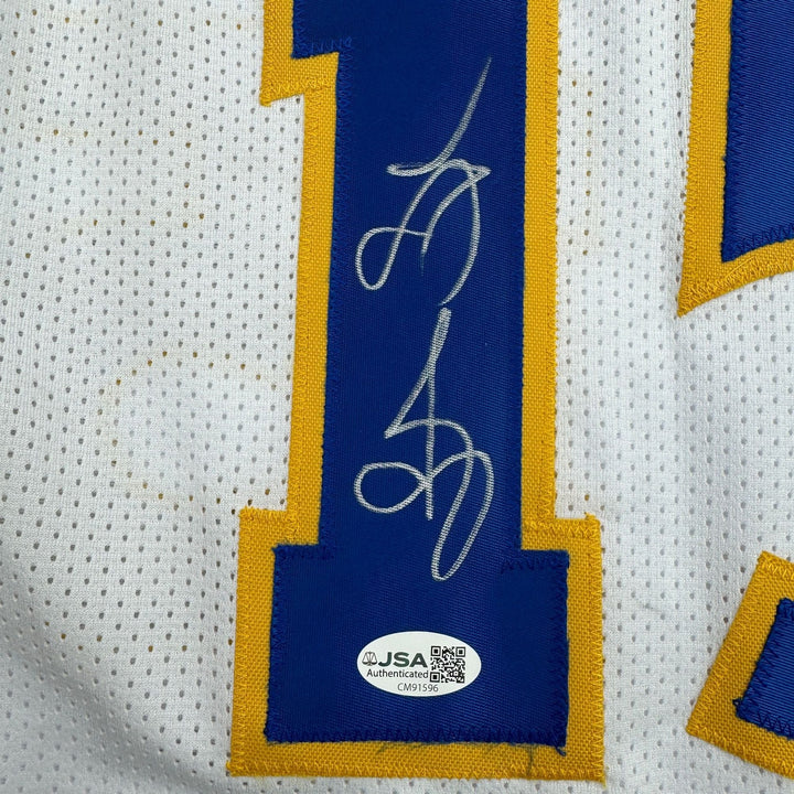 Autographed/Signed Latrell Sprewell Golden State White Jersey JSA COA