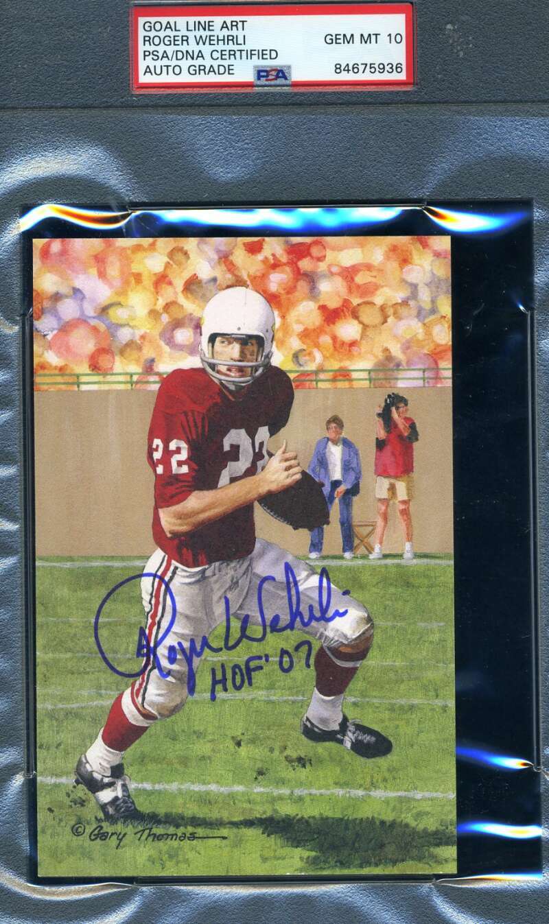 Roger Wehrli Gem Mint 10 PSA DNA Slabbed Signed Goal Line Autograph GLAC