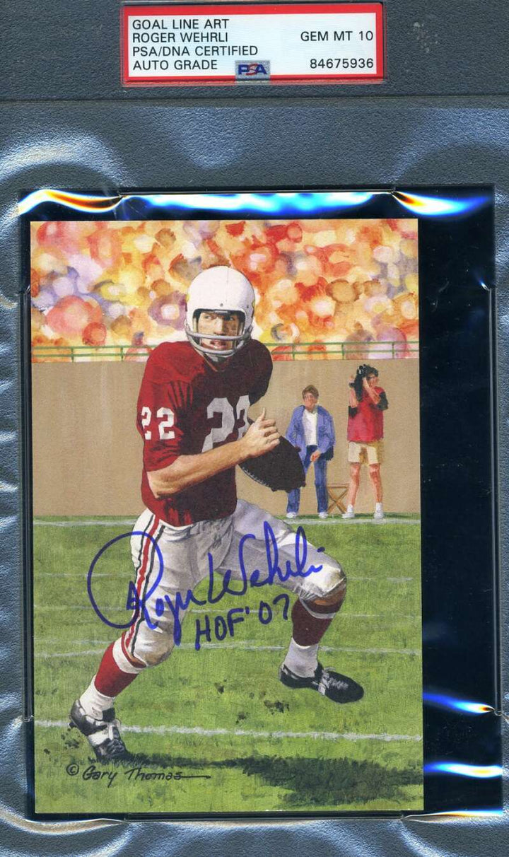 Roger Wehrli Gem Mint 10 PSA DNA Slabbed Signed Goal Line Autograph GLAC