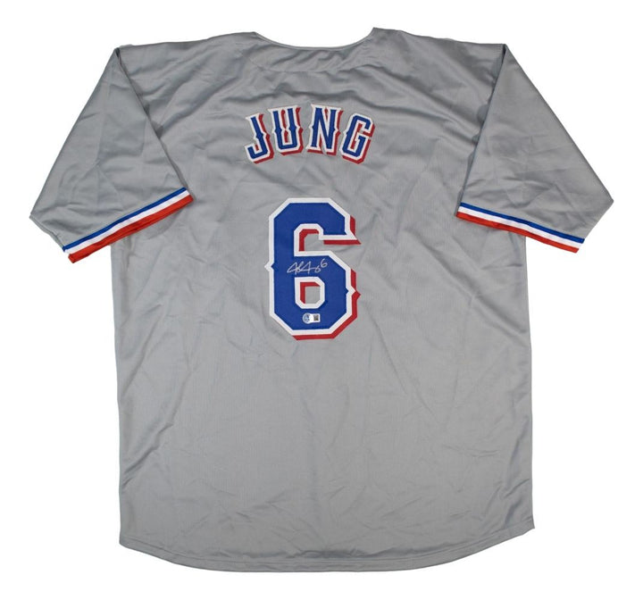 Josh Jung Texas Signed Gray Baseball Jersey BAS