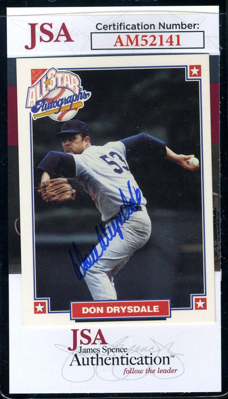 Don Drysdale JSA Coa Signed 1993 Nabisco All Star Autographs Autograph