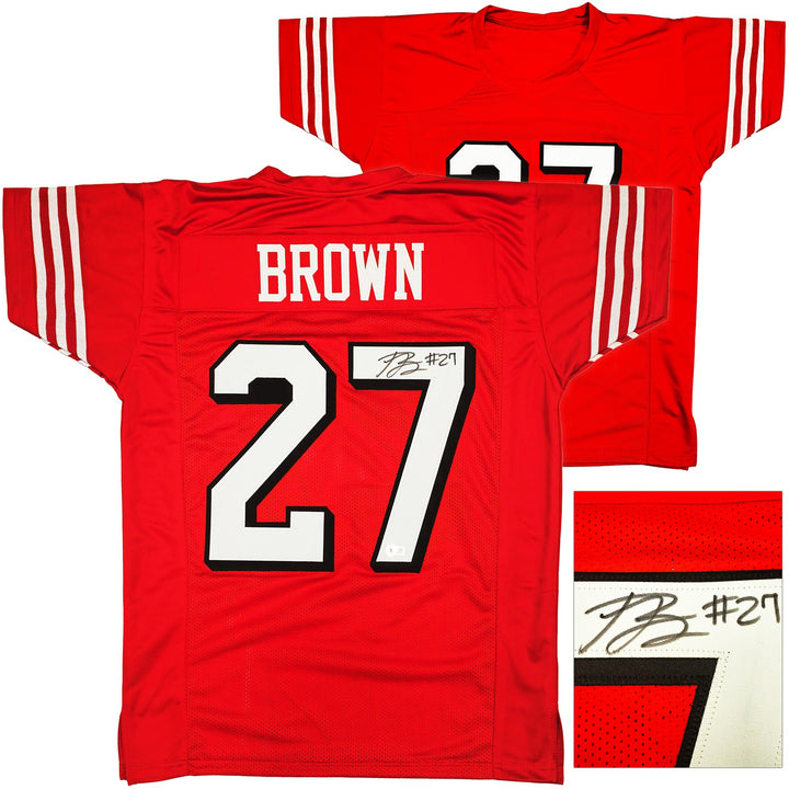 San Francisco 49ers Ji'Ayir Brown Autographed Signed Red Jersey Beckett Witness