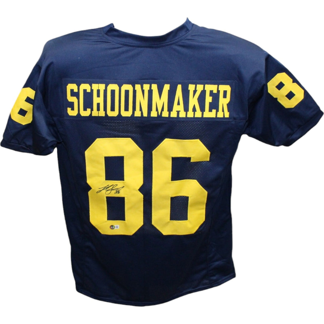Luke Schoonmaker Autographed College Style Blue Jersey Beckett 42732