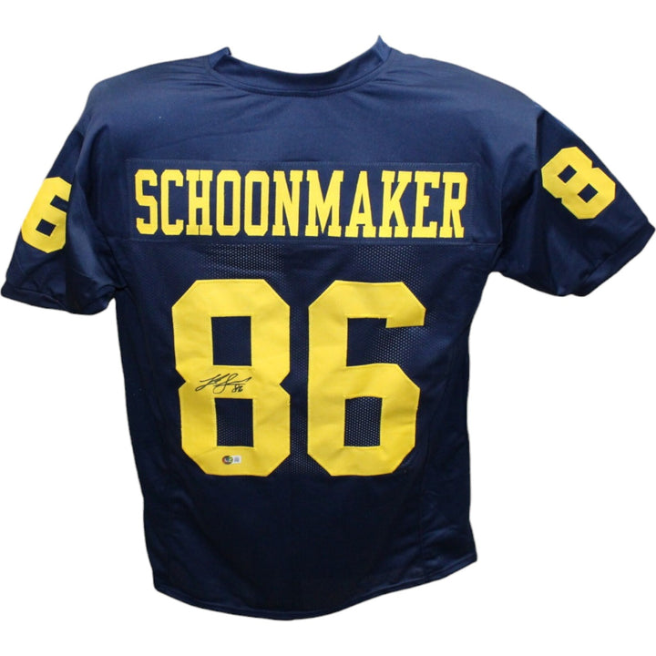 Luke Schoonmaker Autographed College Style Blue Jersey Beckett 42732