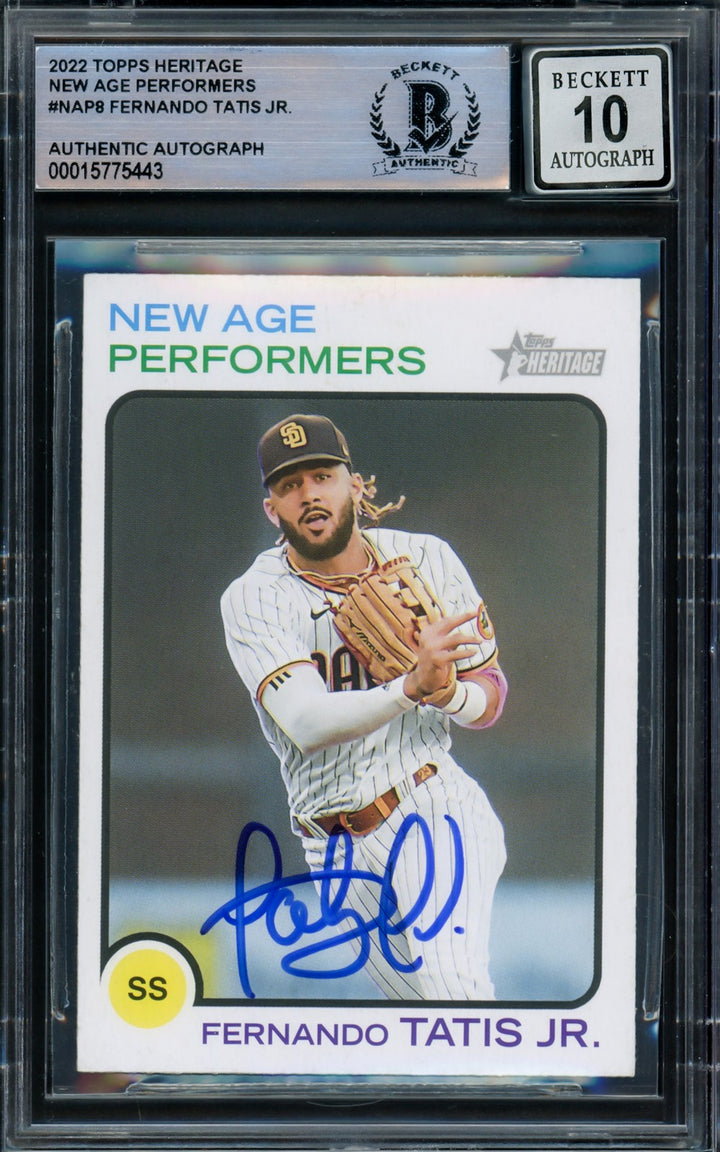 Fernando Tatis Jr Auto 2022 Topps Heritage New Age Performers Card NAP-8 Sig 10