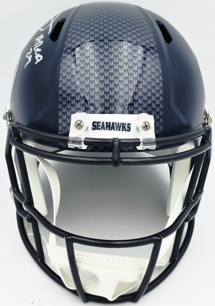 Earl Thomas III Signed Seahawks Blue Full Sz Rep Speed Helmet Beckett Wit