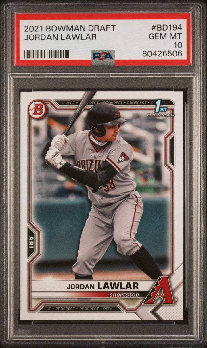 Graded 2021 Topps Bowman Draft Jordan Lawler #BD194 Rookie Baseball Card PSA 10