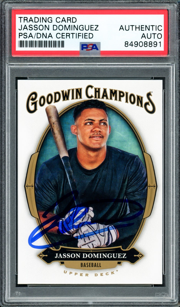Jasson Dominguez Signed 2020 Upper Deck Goodwin Champions RC 45 Yankees PSA/DNA