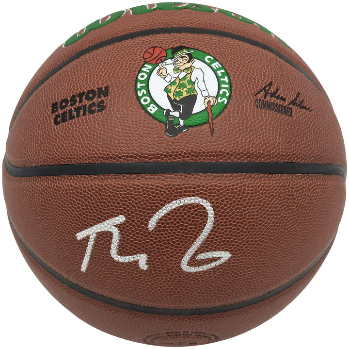 Kevin Garnett Signed Composite Leather Logo Basketball Celtics BAS Witness