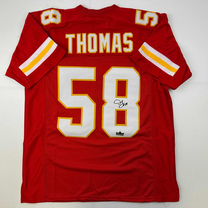 Facsimile Autographed Derrick Thomas Kansas City Red Reprint Jersey Size Mens XL