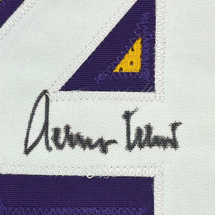 FRAMED Autographed/Signed JERRY WEST 33x42 Los Angeles Yellow Jersey JSA COA