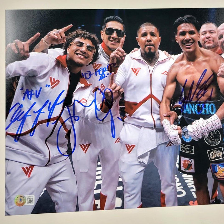 Fernando Jr., Emiliano, Amado Vargas signed 11x14 photo autograph Beckett BAS A