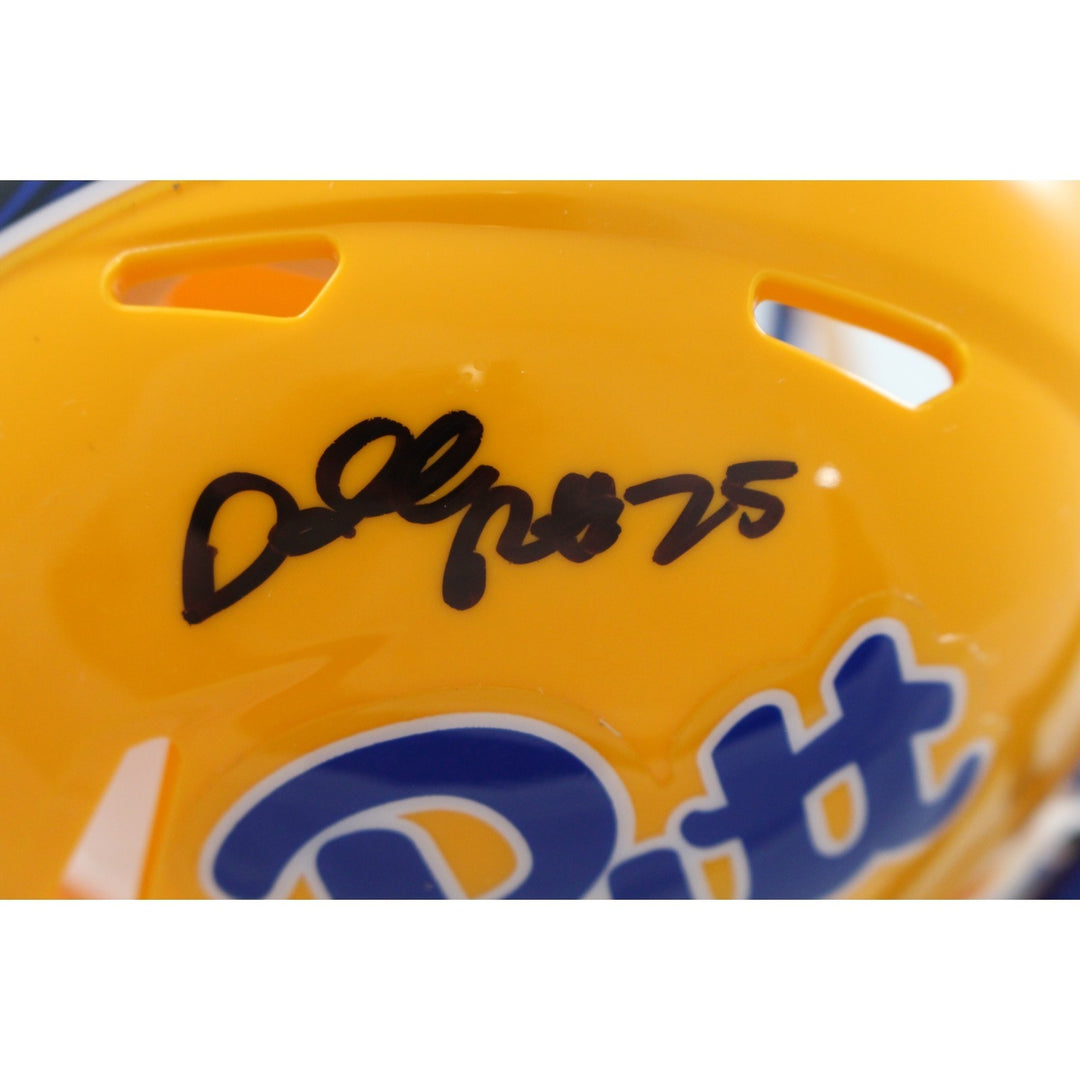 Darrelle Revis Autographed Pittsburgh Panthers Mini Helmet Beckett Witness 58224