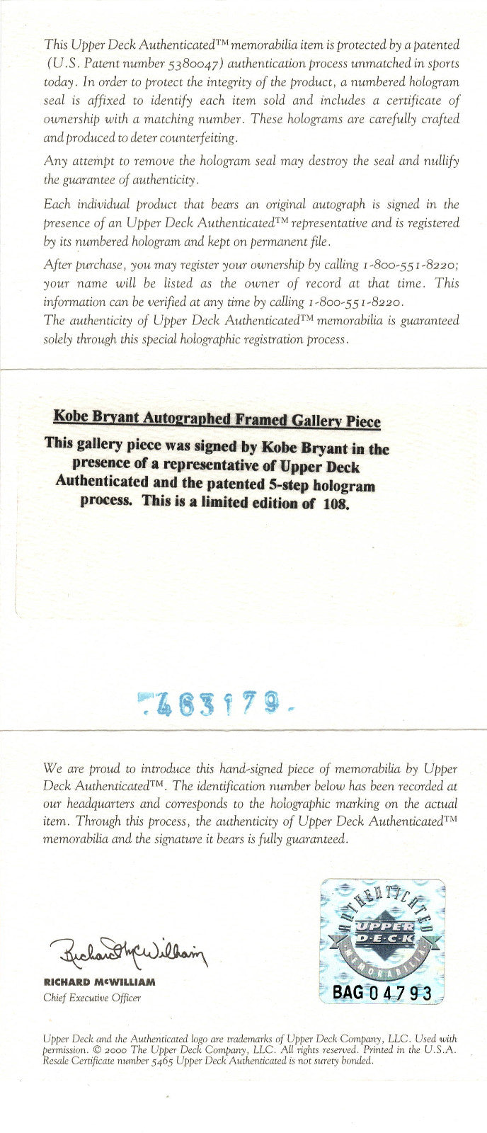 Kobe Bryant Autographed & Final Lakers Game Used Confetti Framed #D 1/1 UDA COA