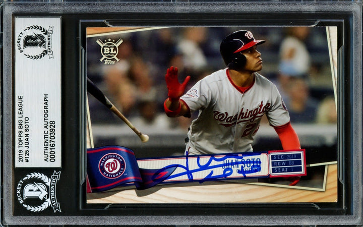 Juan Soto Signed 2019 Topps Big League Card 125 New York Mets Beckett