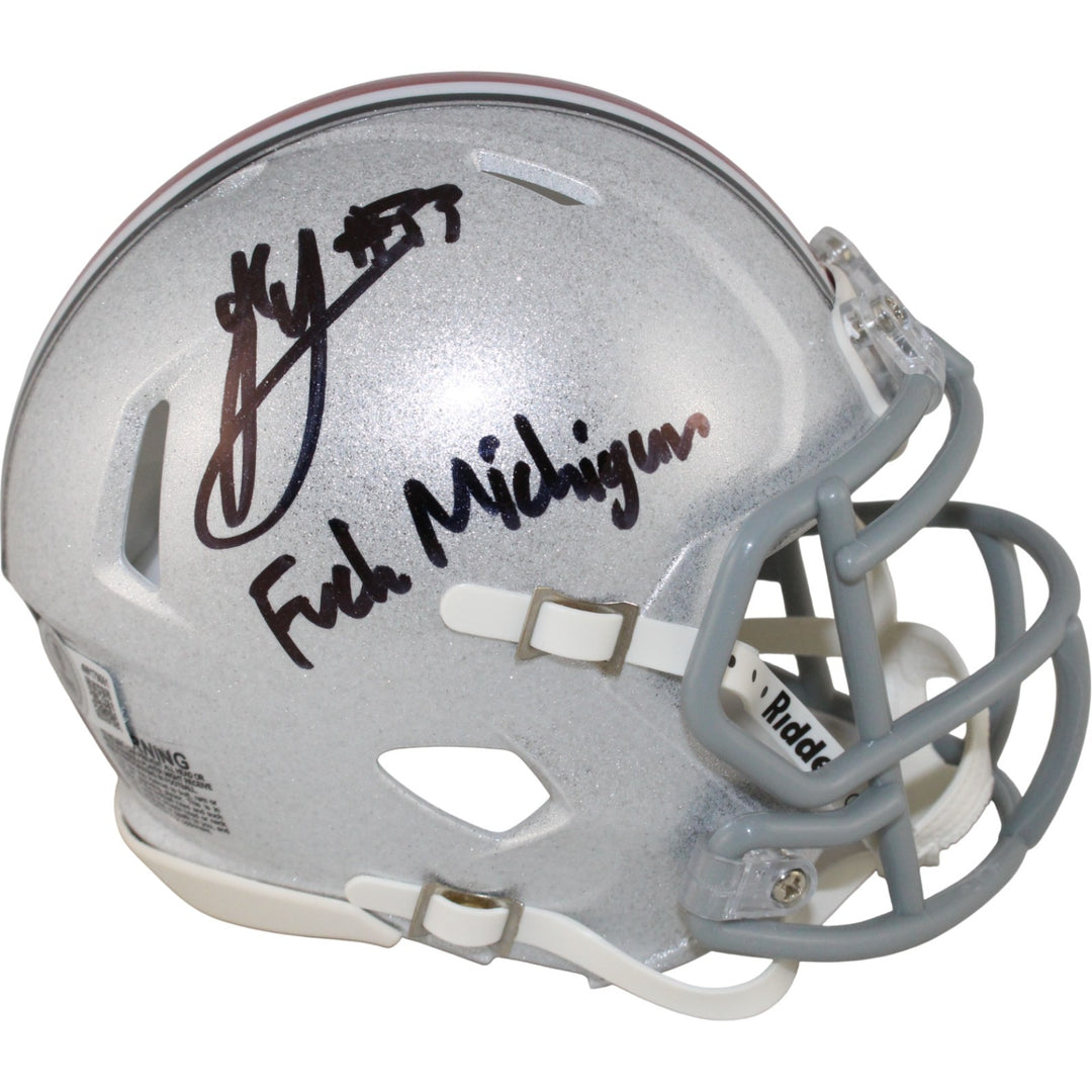 Jack Sawyer Autographed Ohio State Buckeyes Mini Helmet F Michigan Beckett 54036