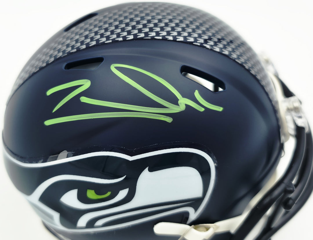 Zach Charbonnet Signed Seahawks Blue SB LX Champions Logo Speed Mini Helmet MCS