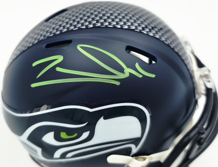 Zach Charbonnet Signed Seahawks Blue SB LX Champions Logo Speed Mini Helmet MCS
