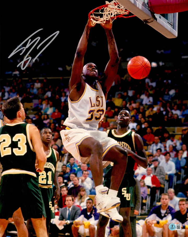 Shaquille Shaq O'Neal Signed 16x20 Photo LSU Tigers Beckett Witness