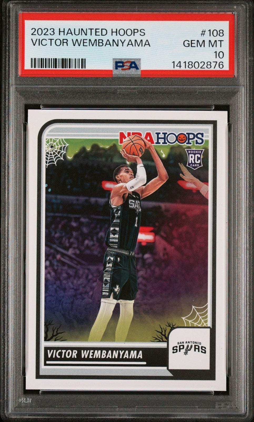Graded 2023 Panini Haunted Hoops Victor Wembanyama #108 Rookie RC Card PSA 10
