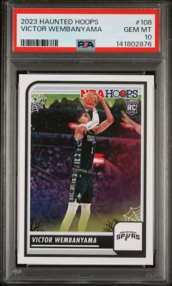 Graded 2023 Panini Haunted Hoops Victor Wembanyama #108 Rookie RC Card PSA 10