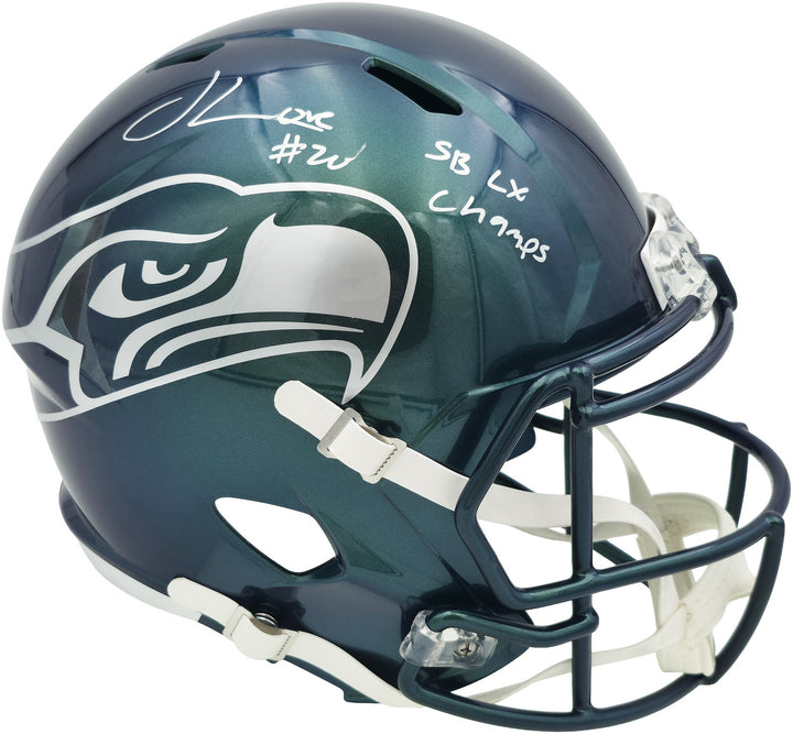 Julian Love Signed Seahawks Rivalries Full Size Speed Replica Helmet MCS Holo