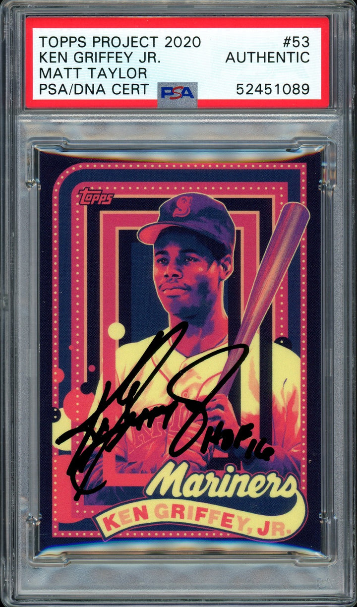 Ken Griffey Jr. Auto Topps Project 2020 Matt Taylor Card 53 HOF 16 #1/1 PSA/DNA