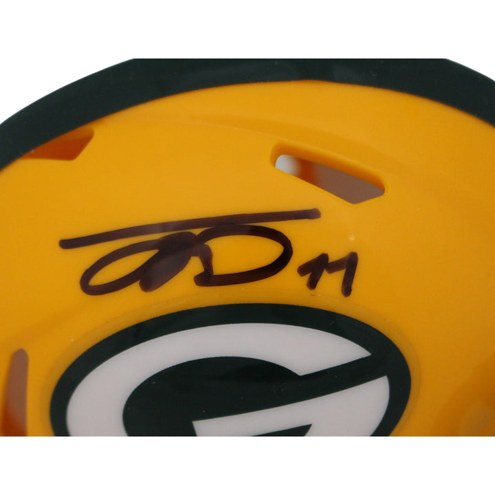 Jayden Reed Autographed Green Bay Packers Speed Mini Helmet Beckett 48859
