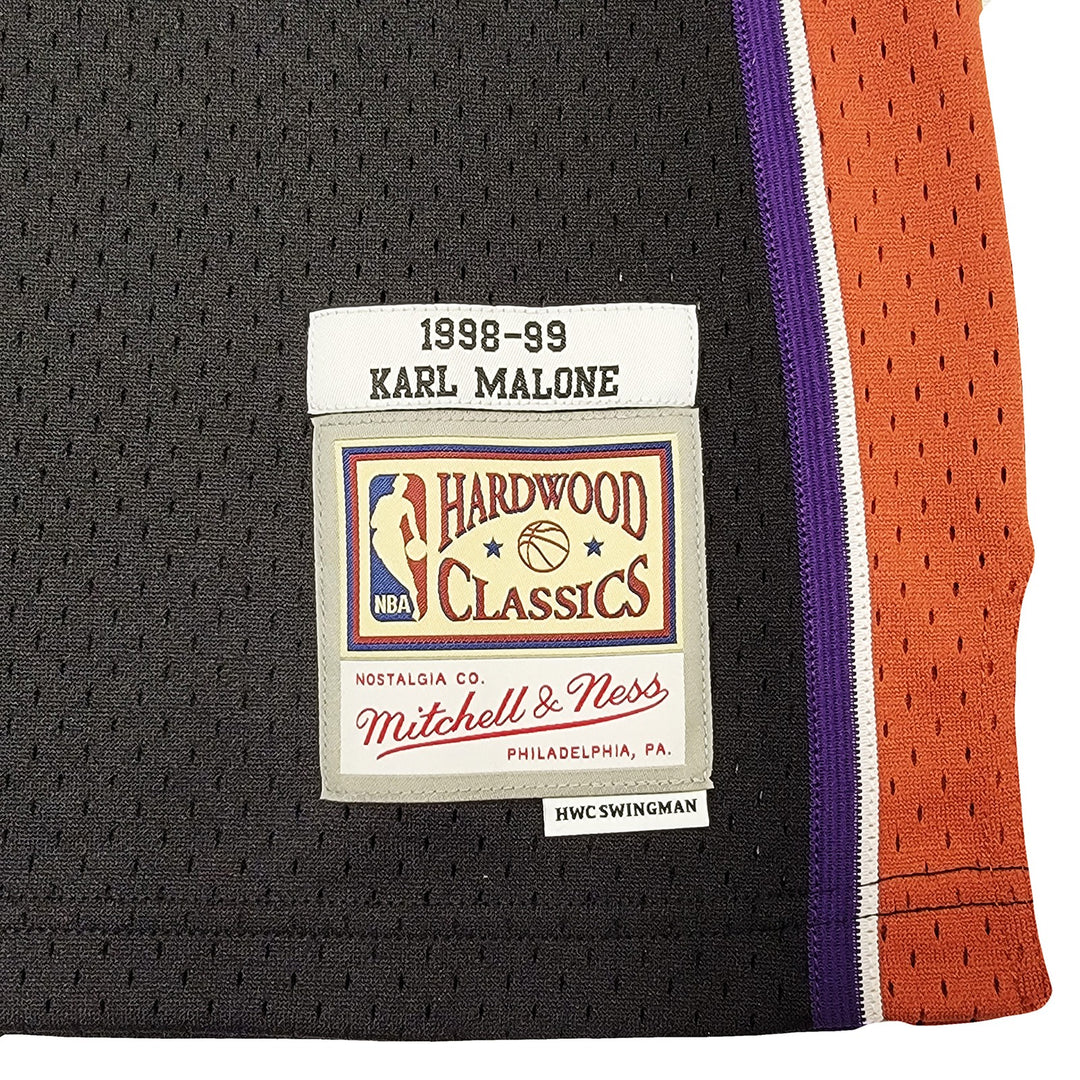 Jazz Karl Malone Auto Black Authentic Mitchell & Ness Jersey Size L Beckett Wit