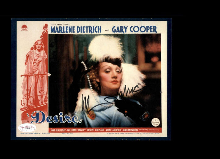 Marlene Dietrich JSA Coa Signed 7x9 Photo Autograph Desire