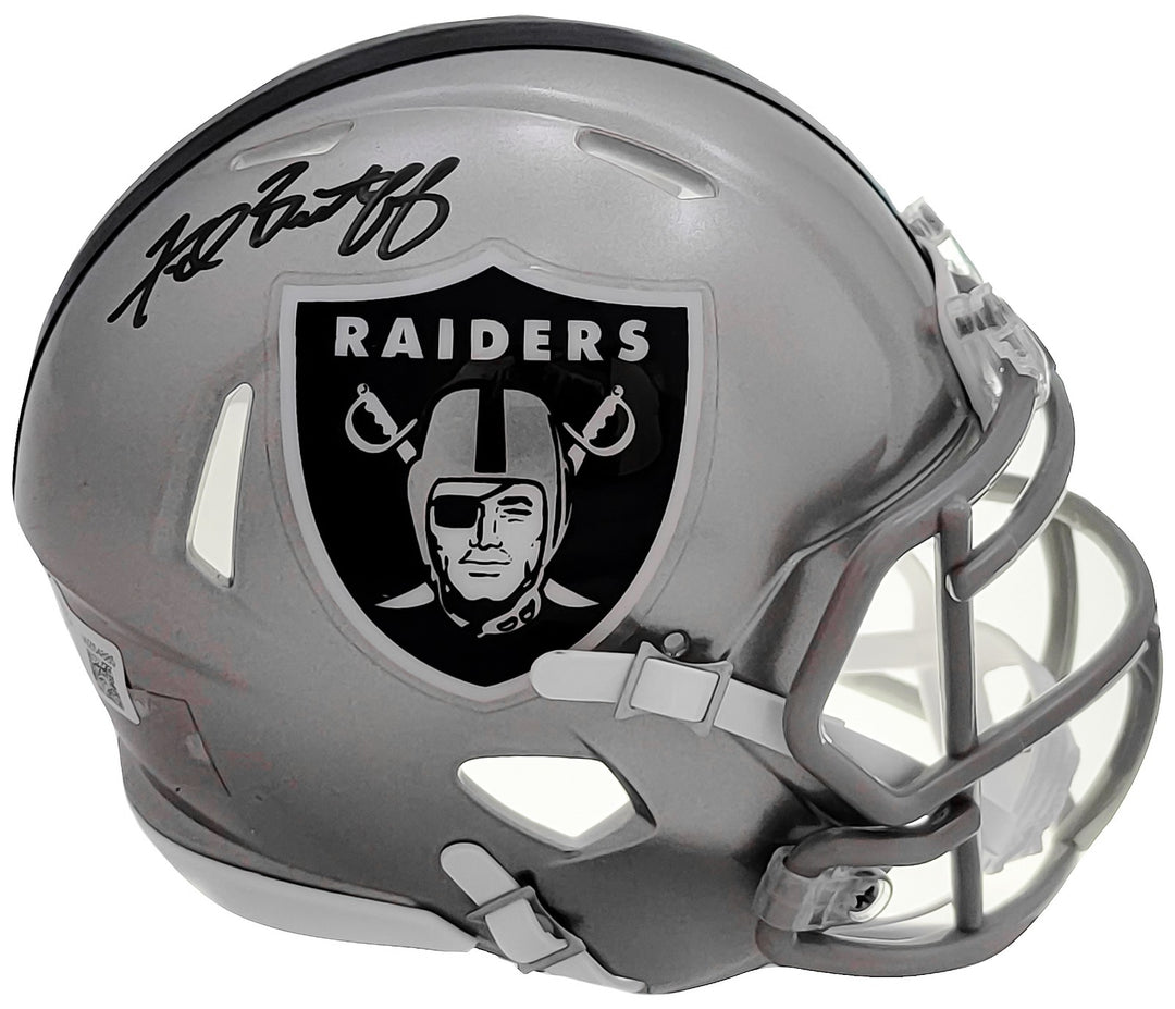 Fred Biletnikoff Signed Oakland Raiders Flash Gray Speed Mini Helmet Beckett Wit