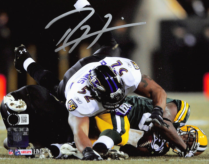 Ray Lewis Autographed/Signed Baltimore Ravens 8x10 Photo Beckett 43681
