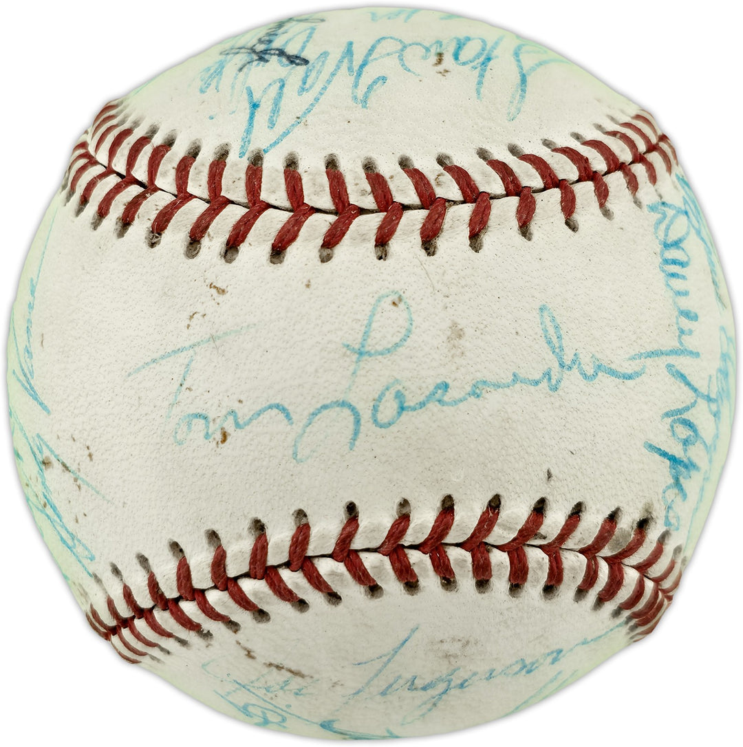 1972 Albuquerque Dukes Signed Wilson PCL Baseball 20 Sigs Tommy Lasorda