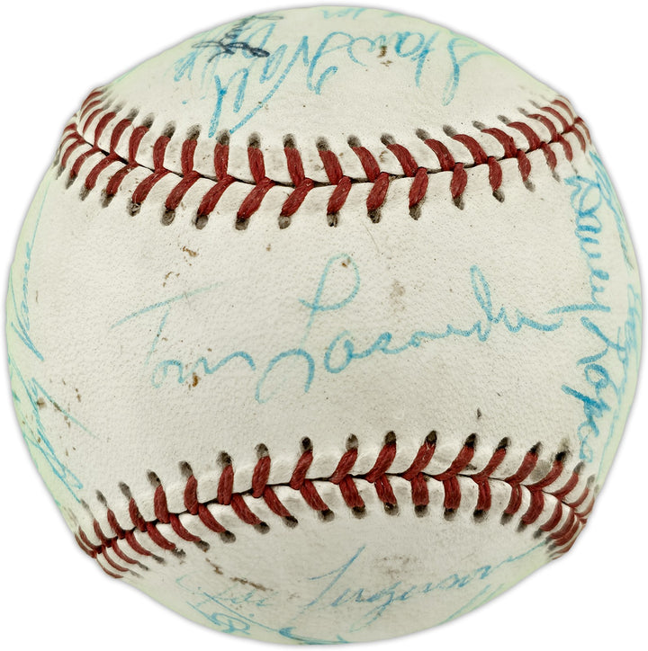 1972 Albuquerque Dukes Signed Wilson PCL Baseball 20 Sigs Tommy Lasorda