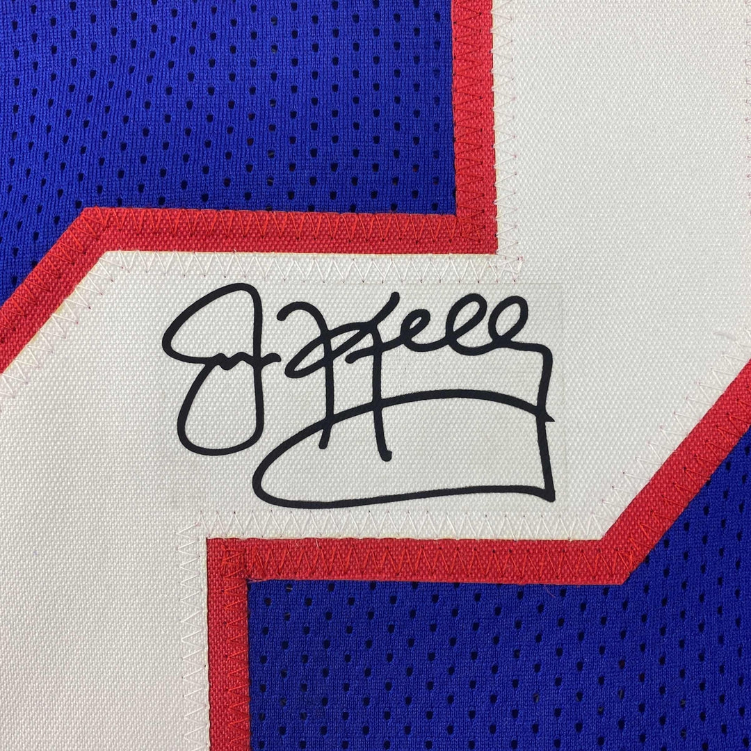Facsimile Autographed Jim Kelly Buffalo Blue Reprint Laser Jersey Size Men's XL