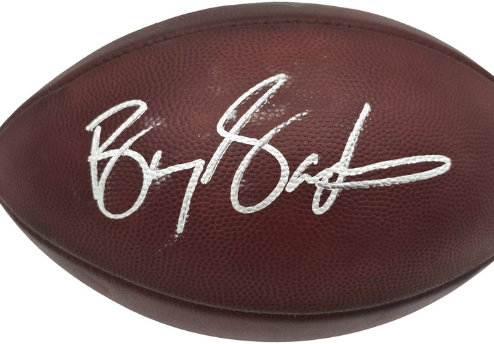 Barry Sanders Signed Official NFL Leather Game Prepped Football Lions Beckett