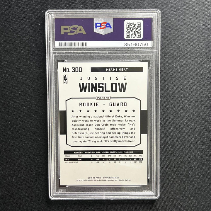 2015-16 Panini NBA Hoops #300 Justise Winslow Signed Card AUTO 10 PSA/DNA Slabbe