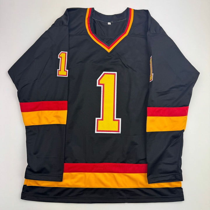 Autographed/Signed Kirk McLean Vancouver Black Hockey Jersey Beckett COA