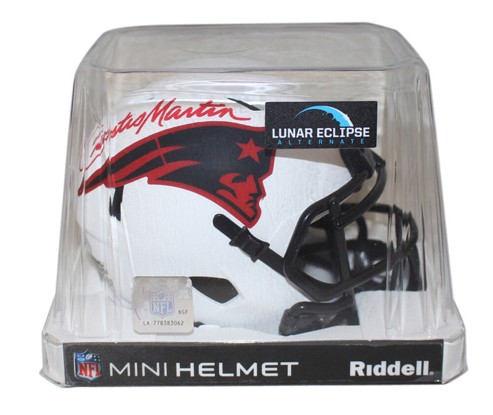 Curtis Martin Autographed New England Patriots Lunar Mini Helmet PSA 37031
