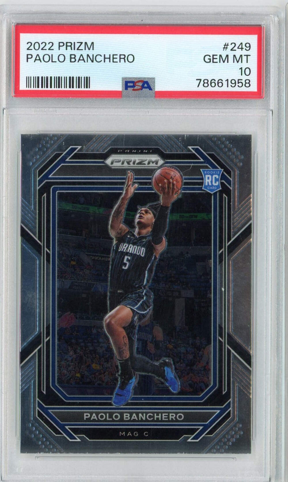 Graded 2022 Panini Prizm Paolo Banchero #249 Rookie RC Basketball Card PSA 10