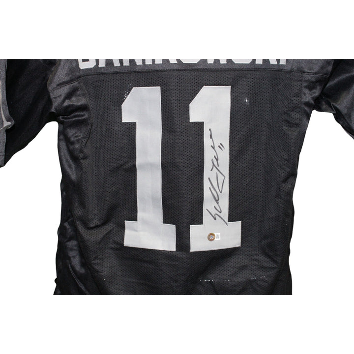 Sebastian Janikowski Autographed/Signed Pro Style XL Jersey Black Beckett 42556